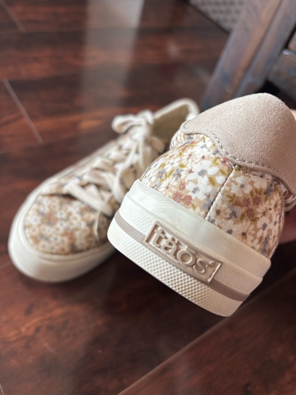 Taos Footwear Floral Canvas Sneakers in Cream, Brown and Yellow - Picture 12 of 12